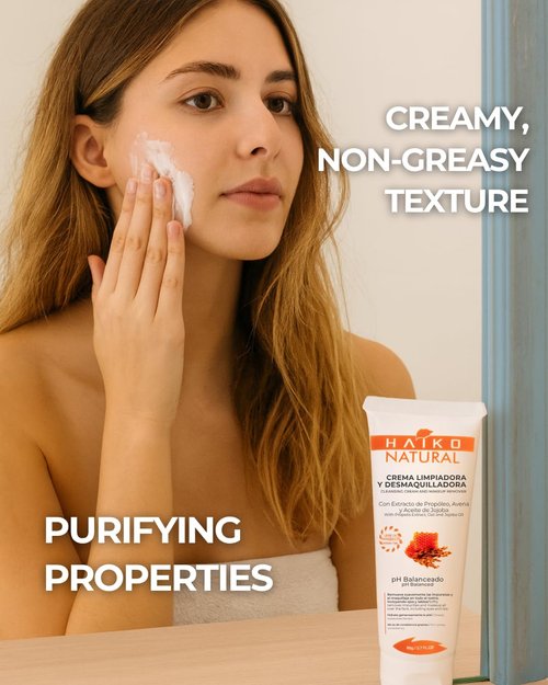 Regine Switzerland Hydrating Cleansing Cream - Non-Greasy Makeup Remover with Propolis & Oat, 2.7 fl oz / 80g