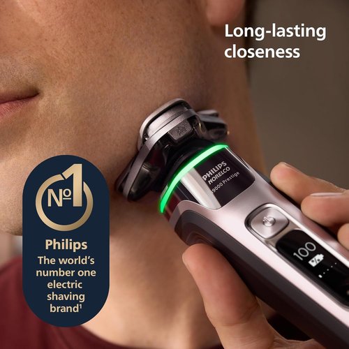 Philips Norelco i9000 Prestige Electric Shaver - Wet & Dry, Dark Slate Nova, SenseIQ Tech, Triple Lift & Cut System
