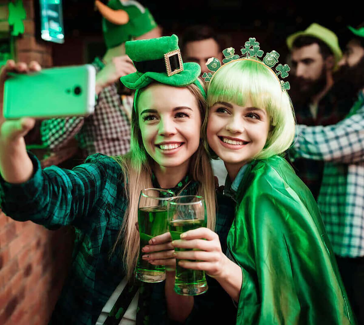 St.Patricks Day Headband Green Lucky Charm Hairband for Irish Parade Hair Hoop Accessories