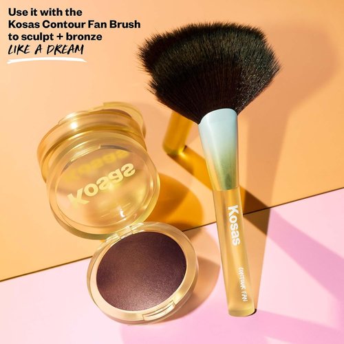 Kosas Baked Bronzer - Glowy Contouring Powder for Cheekbones & Jawline - Vegan & Talc-Free - Tropic