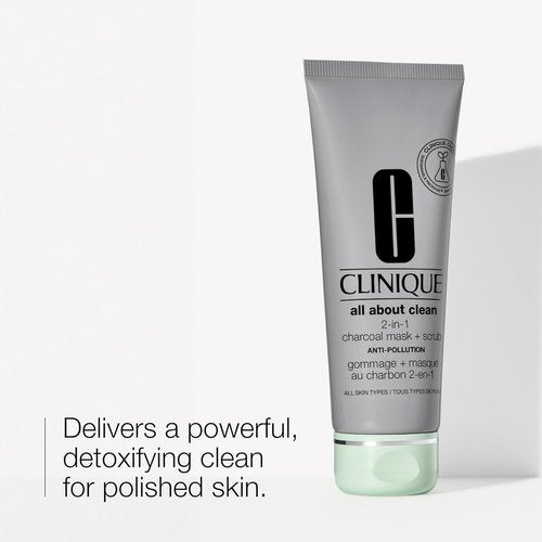Clinique 2-in-1 Charcoal Mask Scrub - Deep Cleansing Exfoliator | 3.4 oz