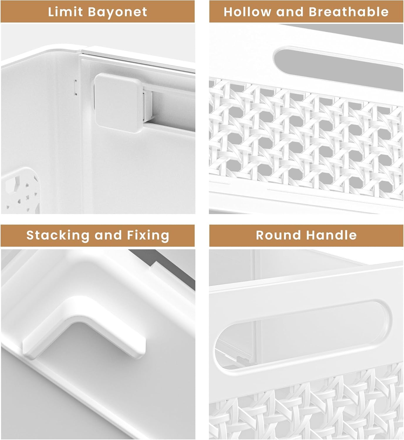 Skiennix Closet Organizers - 2 Pack Stackable Storage Drawers for Bathroom, Kitchen, and Office