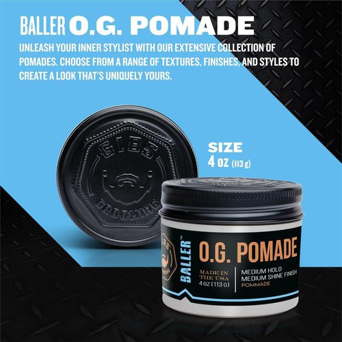 GIBS O.G. Baller Pomade - Flexible Hold & Medium Shine | Water-Based for All Hair Types