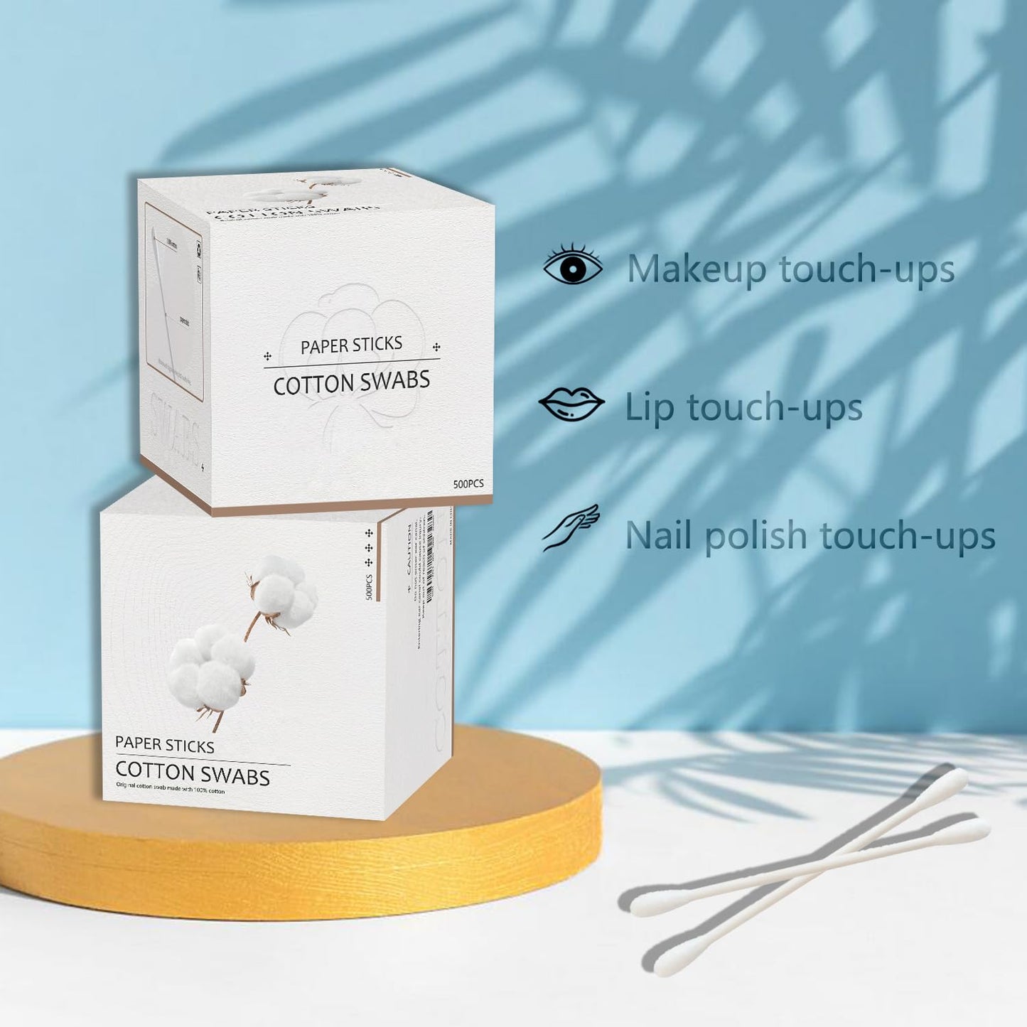 Skiennix Cotton Swabs - Double-Tipped Natural Cotton Buds | 1000 Count for Versatile Use