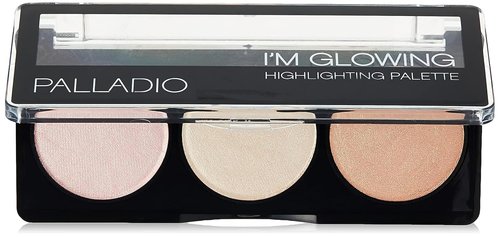 Palladio I'm Glowing Highlighting Palette - High Pigment Bronzer Powder Set | Neutral Shimmery Colors