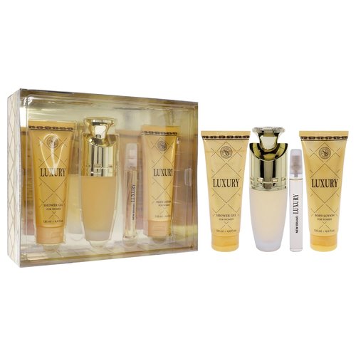 New Brand Luxury - Women's 4 Pc Gift Set with 3.3oz EDP Spray, Shower Gel & Body Lotion
