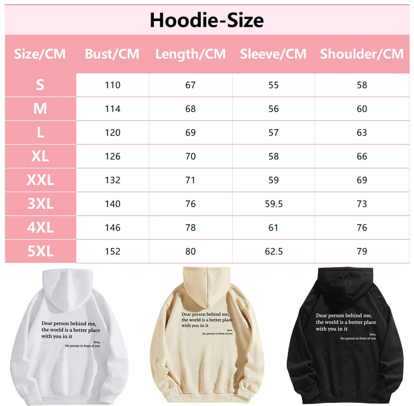 You are Enough Hoodie, Dear Person Behind Me Hoodie for Women Sweatshirts Casual Letter Print Sleeve Pullover Gift (Green,S)