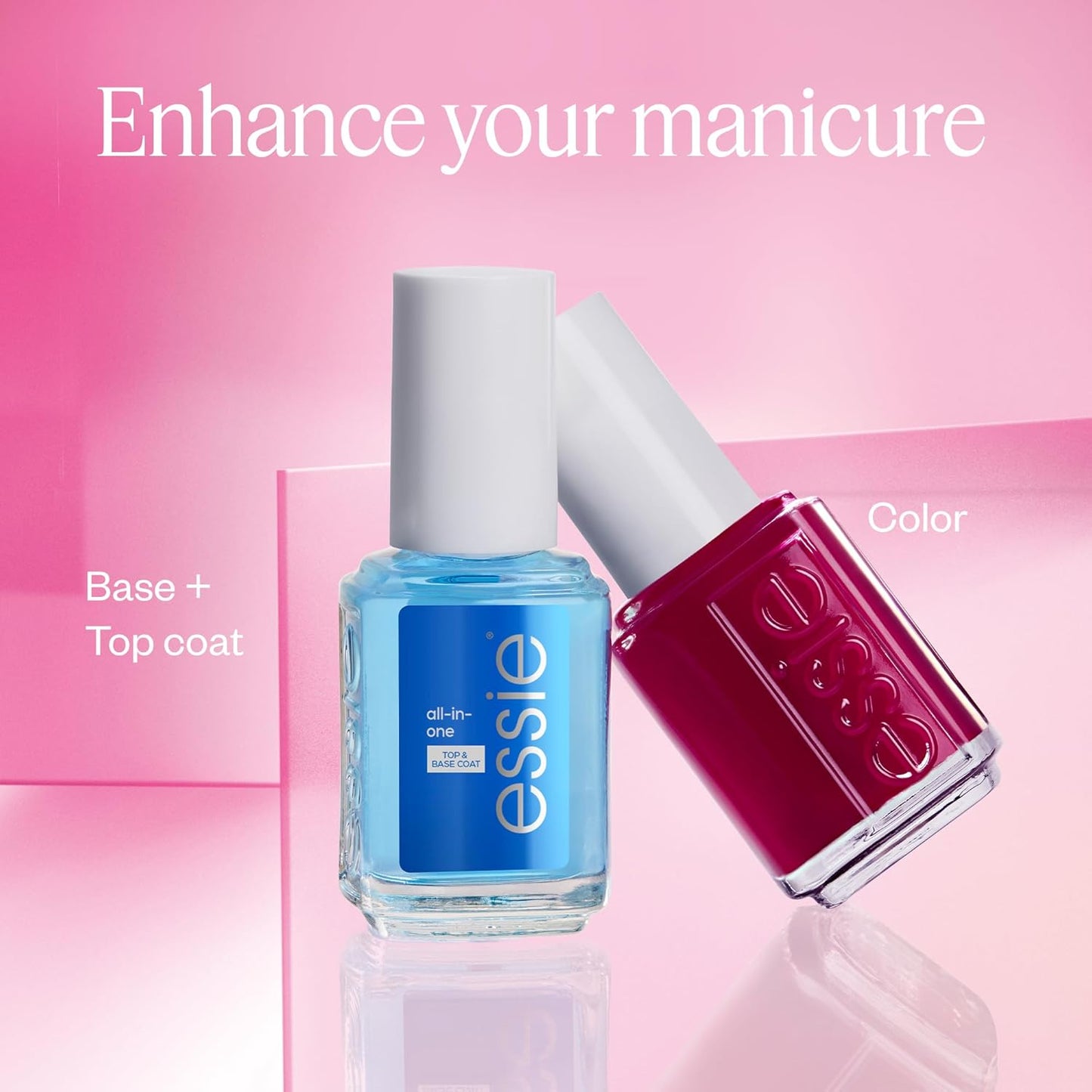 essie Nail Art Studio, Glass Nails, Translucent Pink Nail Polish, Vegan, Cin Cin, 0.46 fl oz