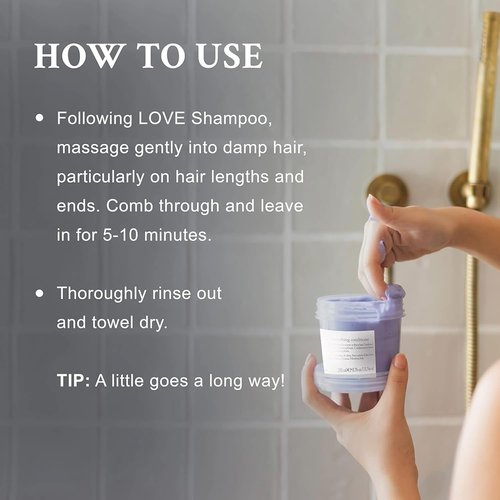 Davines LOVE Smoothing Conditioner - Frizz Control Formula for Coarse Hair | Nourishing & Softening 8.45 oz