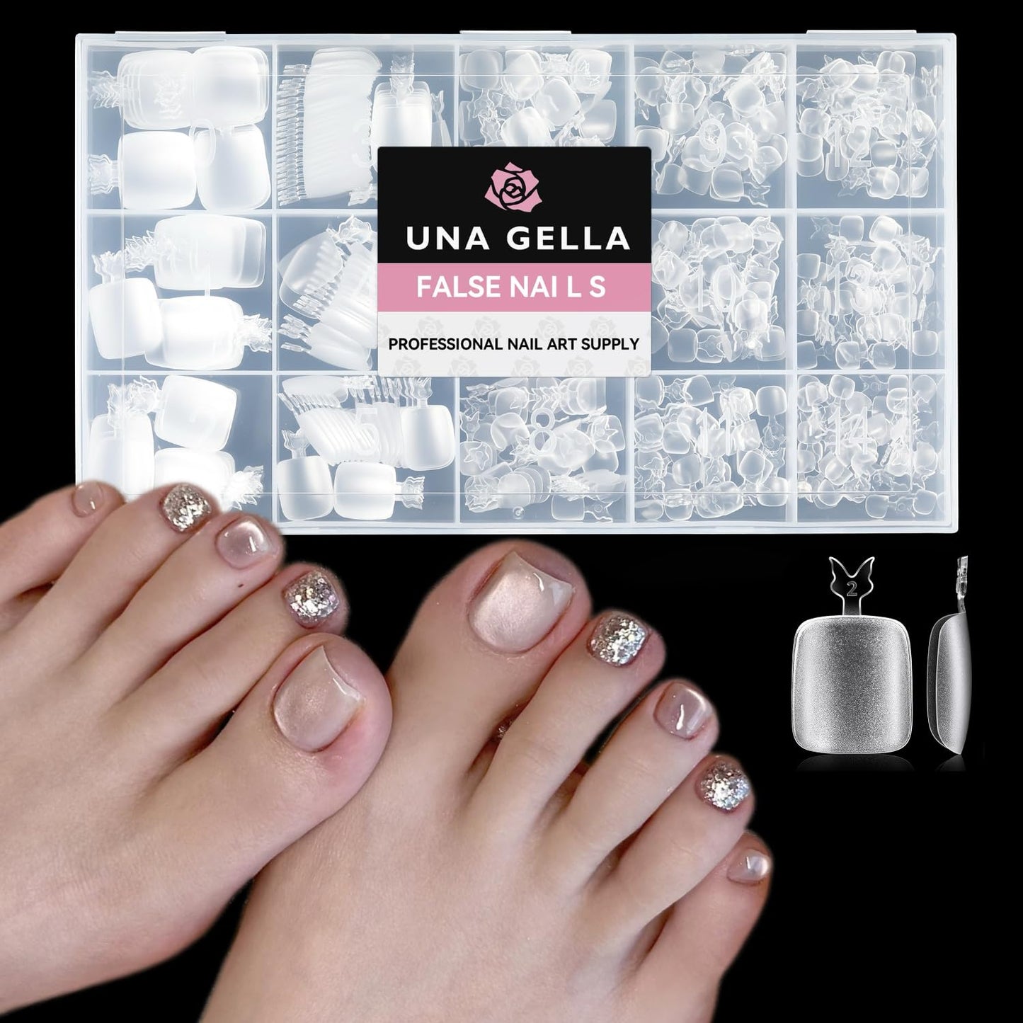 UNA GELLA Gel Nail Glue, Solid Nails Gl ue Gel 40g Lamp Curing Needed Soak Off G LUE Strong Nail G LUE G el for Acrylic Fake Nails Tips Extension Press On Nails for Gelly Tips