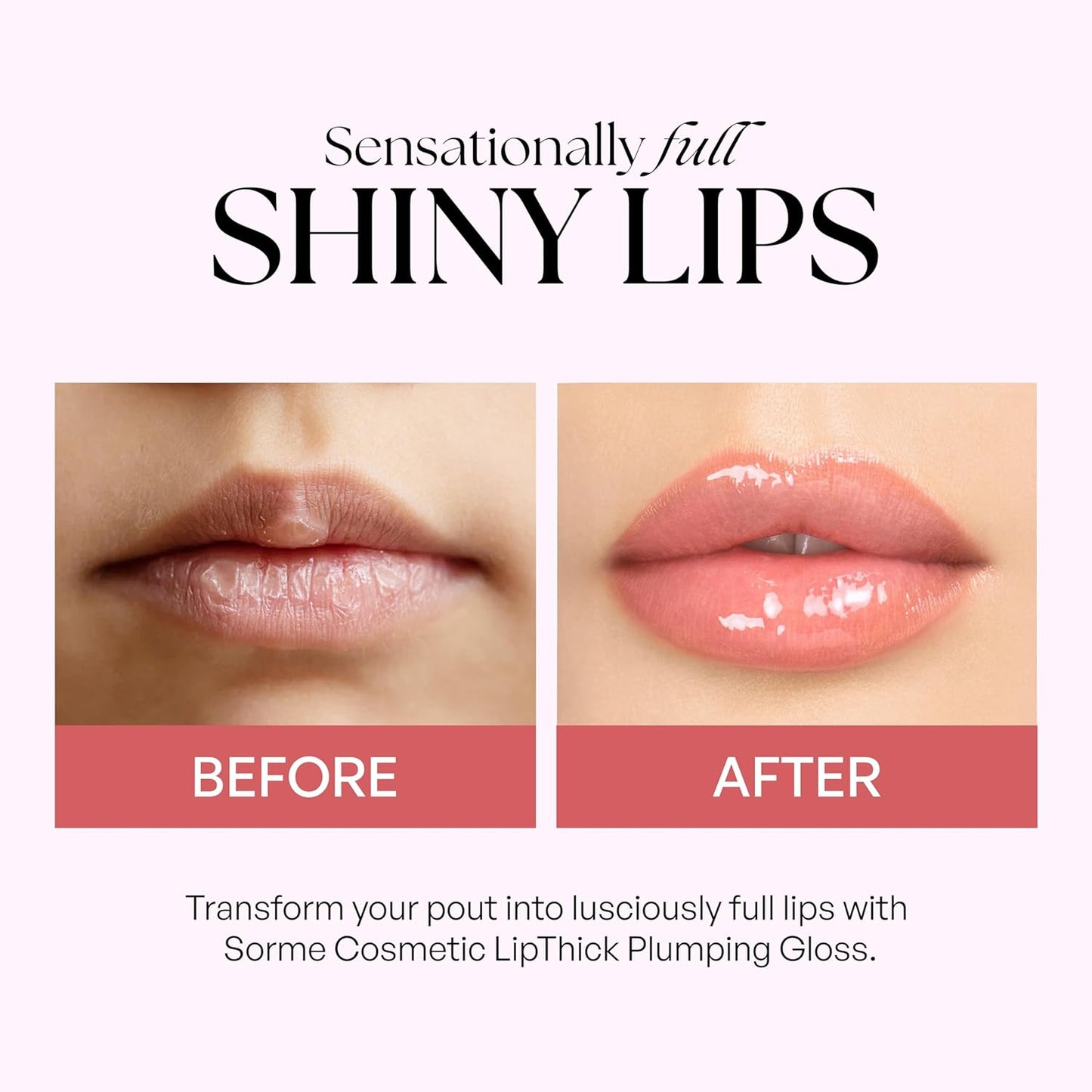 Sorme' Lip Thick Plumping Gloss - Bloom Shade for Full, Luscious Lips | Hydrating Formula