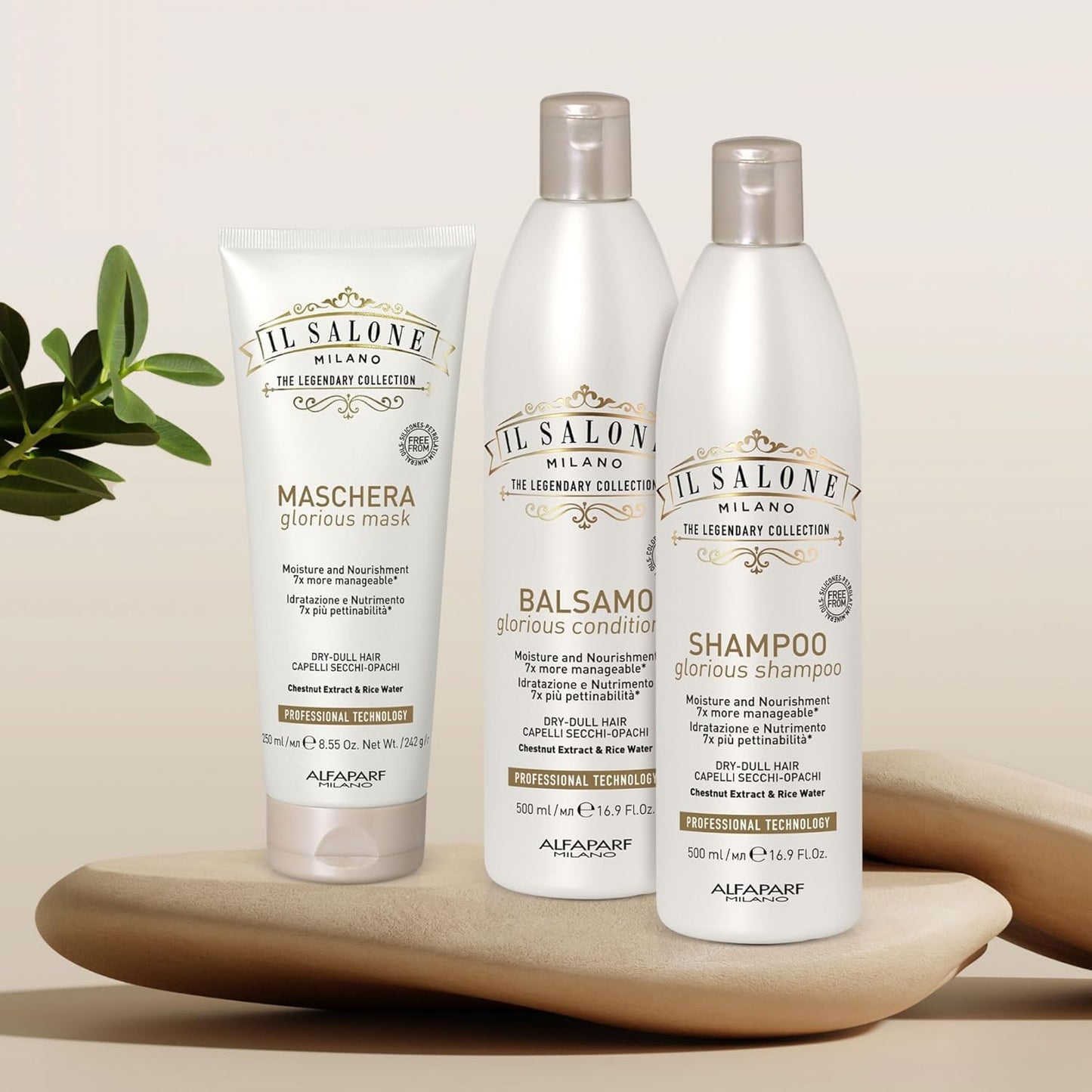 Il Salone Milano Glorious Moisturizing Conditioner - Hydrating Formula for Dry Hair - Adds Shine & Softness - Vegan | 16.9 oz / 500 ml