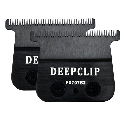 BaBylissPRO FX707B2 Trimmer Blades - Deep Tooth T Blade Replacement for FX787 & FX726 | 2 Pack, Black