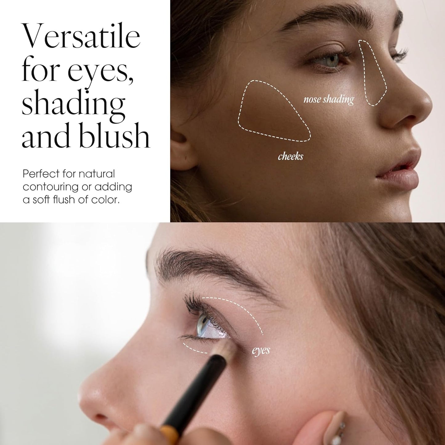 STEP BASIC Longwear Eyeshadow - High-Pigment Charcoal Brown Compact | Smooth, Blendable & Crease-Free (1.7g)