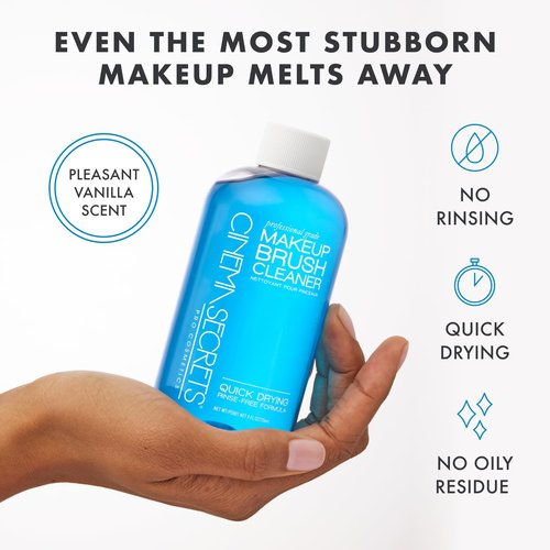Cinema Secrets Makeup Brush Cleaner Kit - Professional Quick-Dry Cleanser & Cleansing Tin - Removes Waterproof Makeup