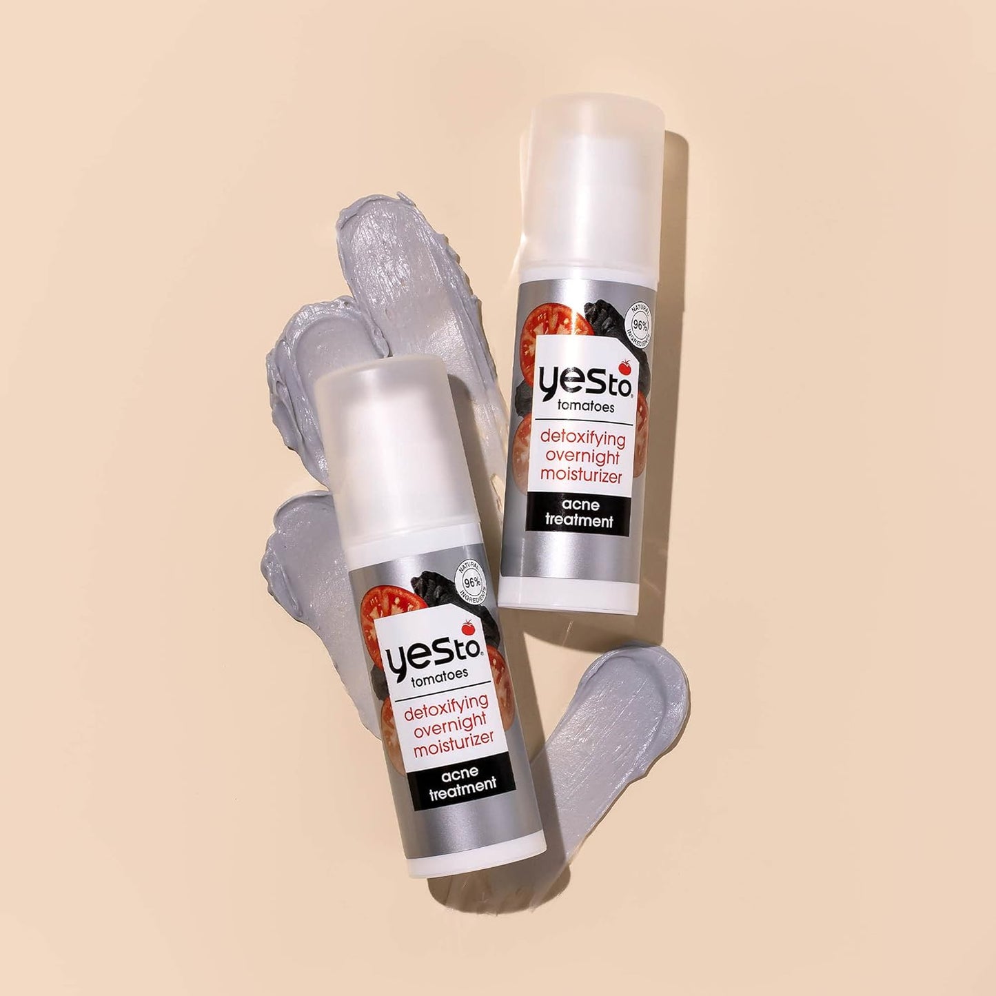Yes To Tomatoes Detoxifying Overnight Moisturizer, Quick-Absorbing Formula That Helps Exfoliate Skin & Prevent New Acne, With Salicylic Acid & Charcoal, Natural, Vegan & Cruelty Free, 1.7 Fl Oz