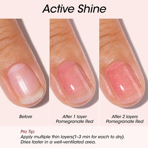 Gellen Active Glow Nail Polish - One Step Ridge Filler & Strengthener | Ultra-Glowy Rose Shine, 0.54 Fl Oz
