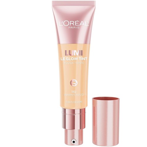 L'Oreal Paris Lumi Le Glow Skin Tint - Lightweight Water-Based Tinted Serum for Radiant Skin | Warm 110, 0.85 Fl Oz
