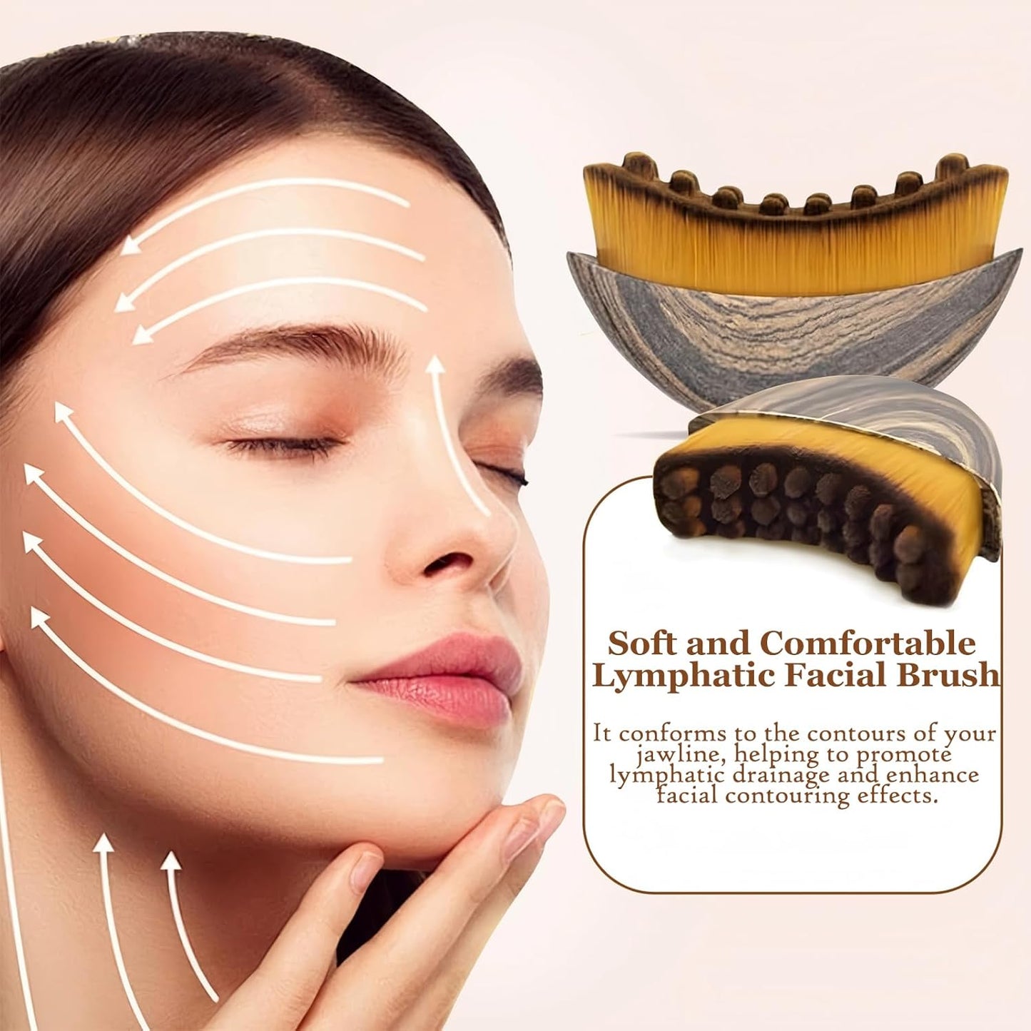 Skiennix Lymphatic Contour Face Brush - Ergonomic Massager for All Skin Types | 2 PCS Set