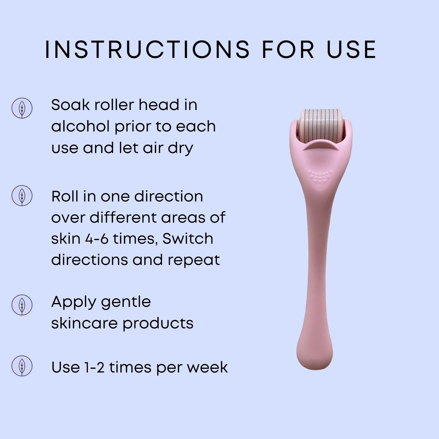 Derma Roller Microneedling Roller, 0.25mm Stainless Steel, Roller for Face, Beard, Hair, Body, Microneedle Derm Stamp with Storage Case | For Women and Men | (Matte Baby Pink)