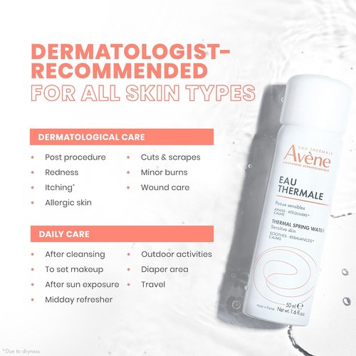 Avène Thermal Spring Water - Soothing Facial Mist Spray for Sensitive Skin | Calms & Softens with Minerals