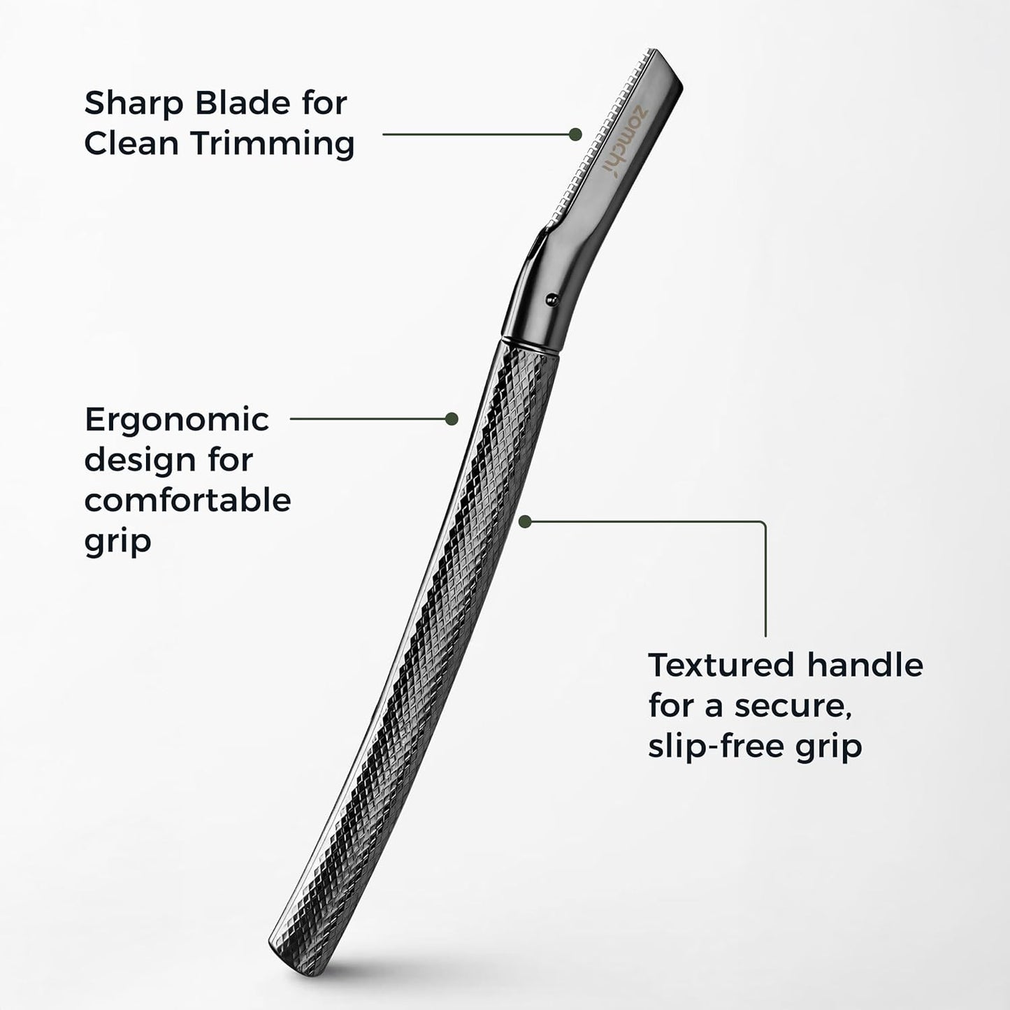 ZOMCHI Eyebrow Razor - Precision Face Trimmer for Men & Women with 6 Blades | Black