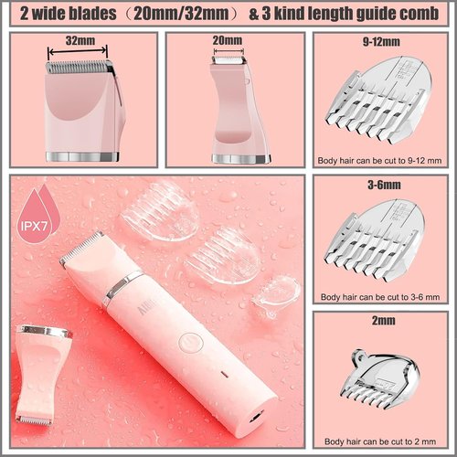 AIBRIT PRO Electric Bikini Trimmer - 2-in-1 Painless Hair Removal Razor for Women | Waterproof & Portable