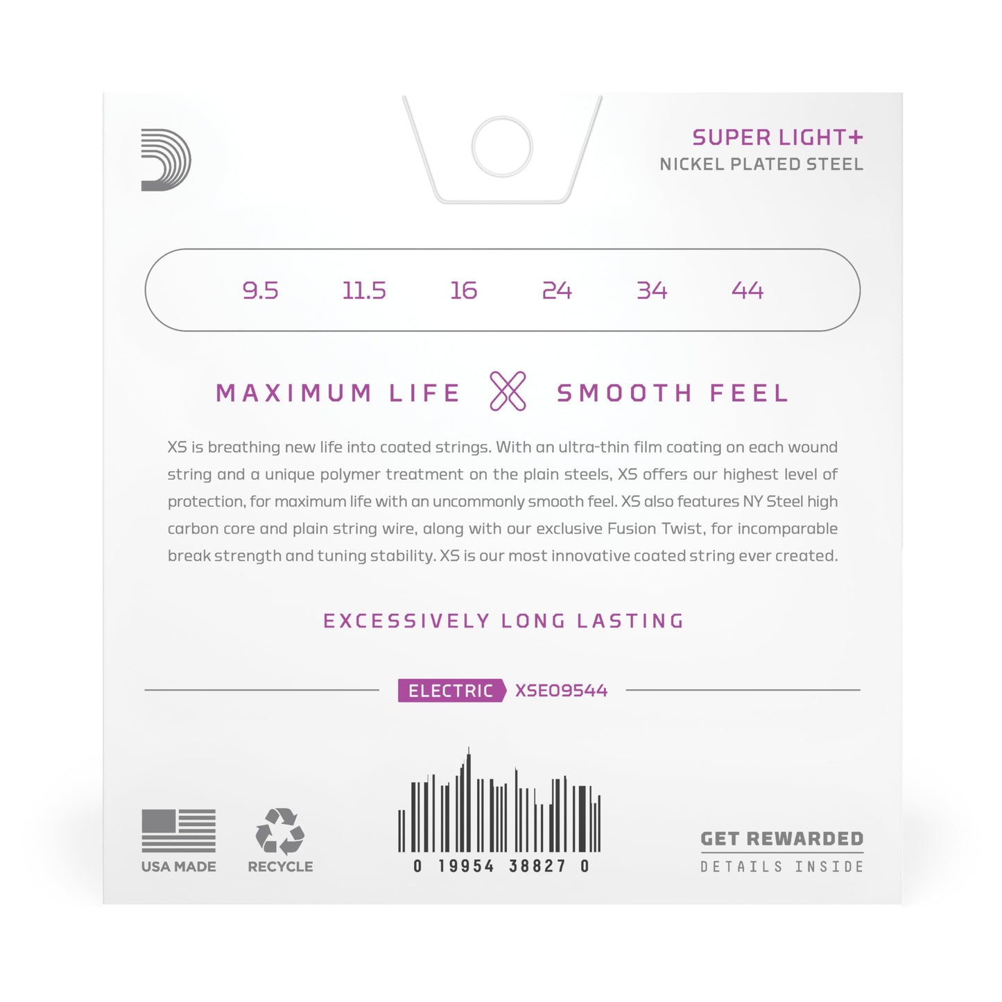 D'Addario Electric Guitar Strings, XS Nickel Coated, XSE1156, Med Top/X-Heavy Bottom Gauge 11-56, 6-String Set, Pack of 1