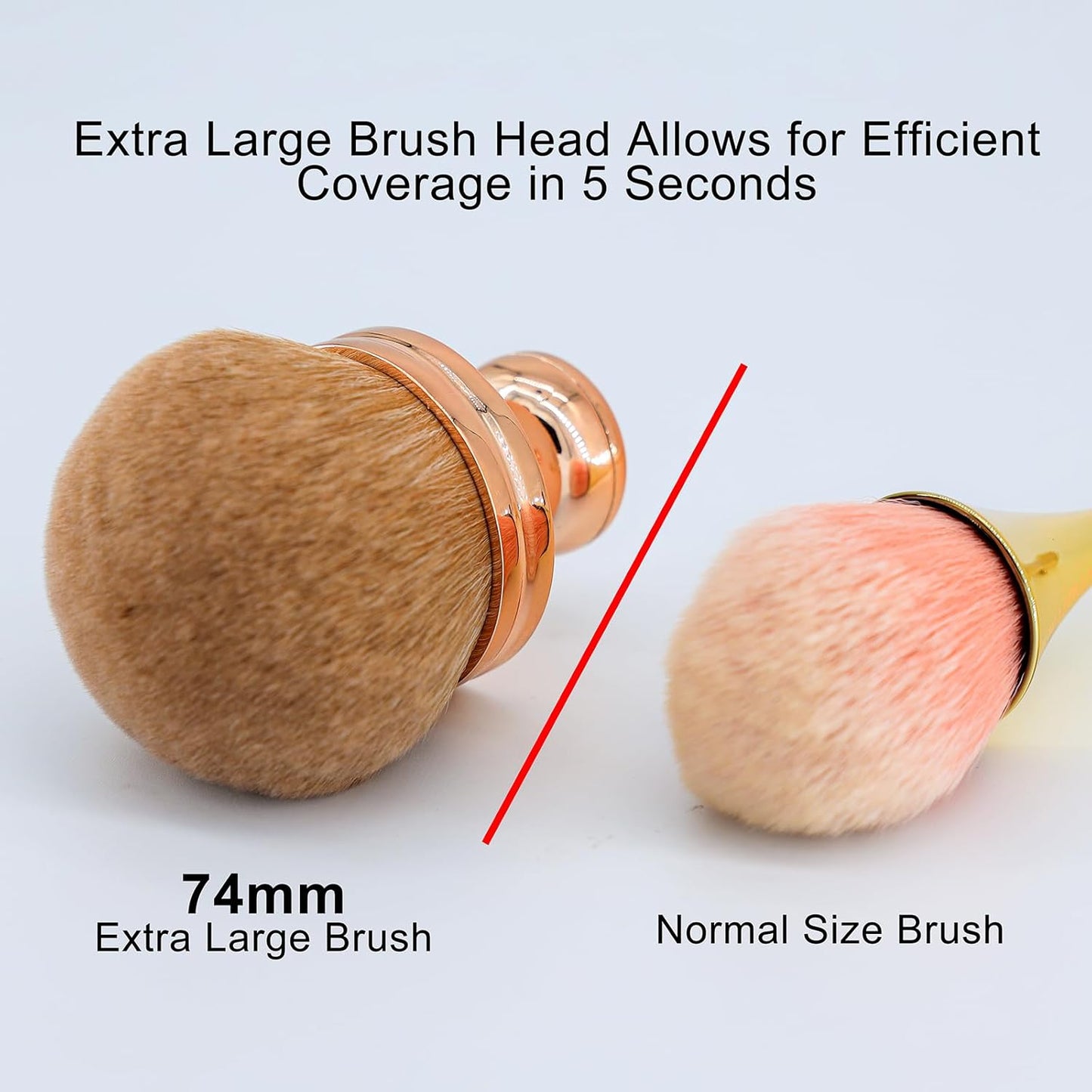 Skiennix Extra Large Body Makeup Brush - 74mm Wide-Headed Kabuki for Self Tanner & Bronzers | Includes Drawstring Bag