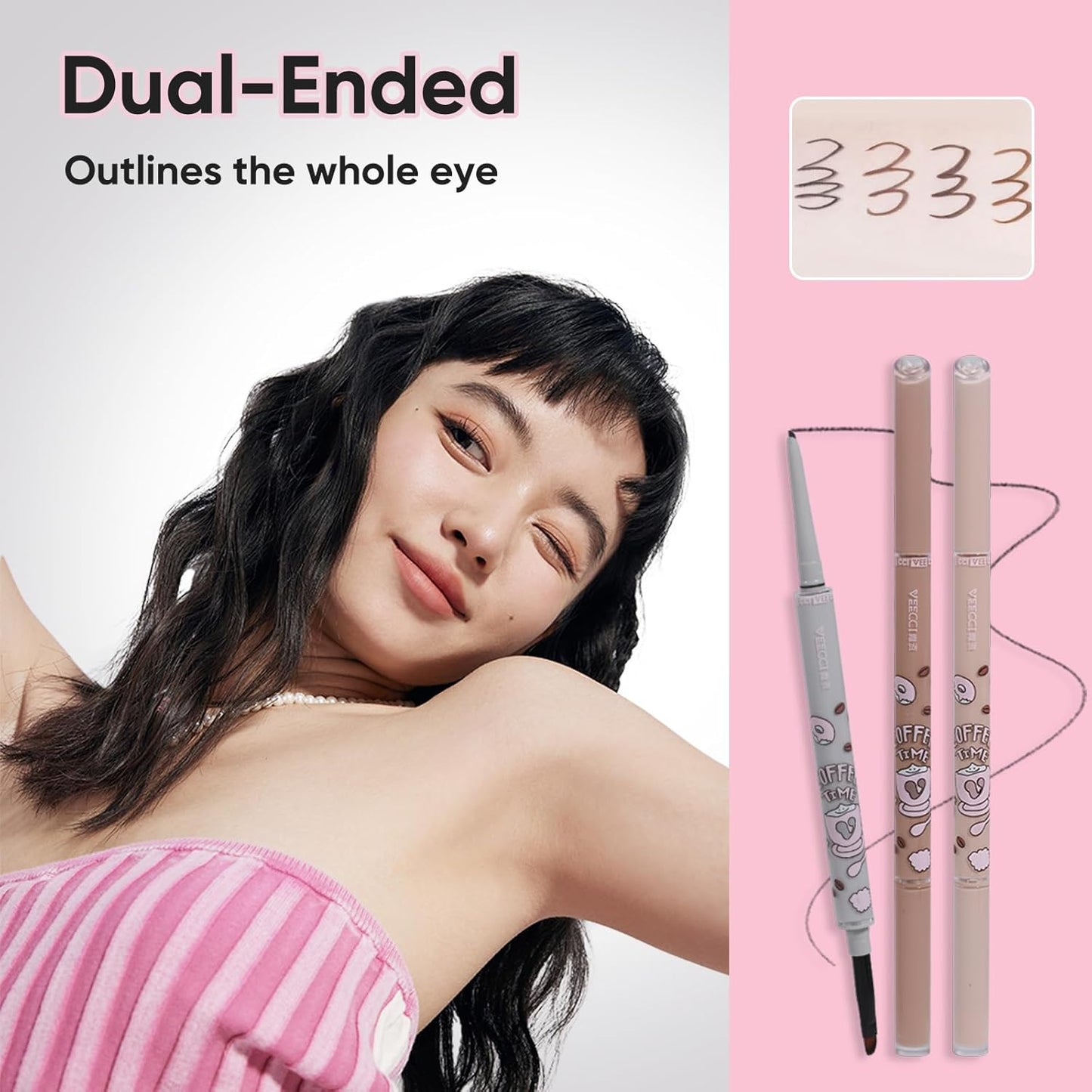 Skiennix Waterproof Gel Eyeliner Pencil - Highly Pigmented & Smudge-Proof - Ultra-Fine Tip for Precise Application - 01 Black