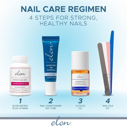 Elon Cuticle Oil for Nails - Softening & Hydrating with Almond Oil, Jojoba & Vitamin E - 0.5 oz Bottle