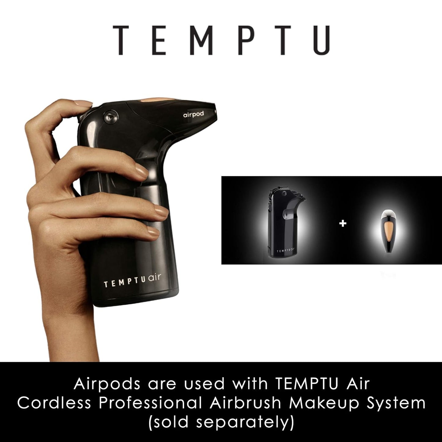 TEMPTU SilkSphere Airbrush Foundation Airpod - Long-Lasting Medium to Full Coverage | 4-In-1 Formula | Dewy Finish | 18 Shades Available