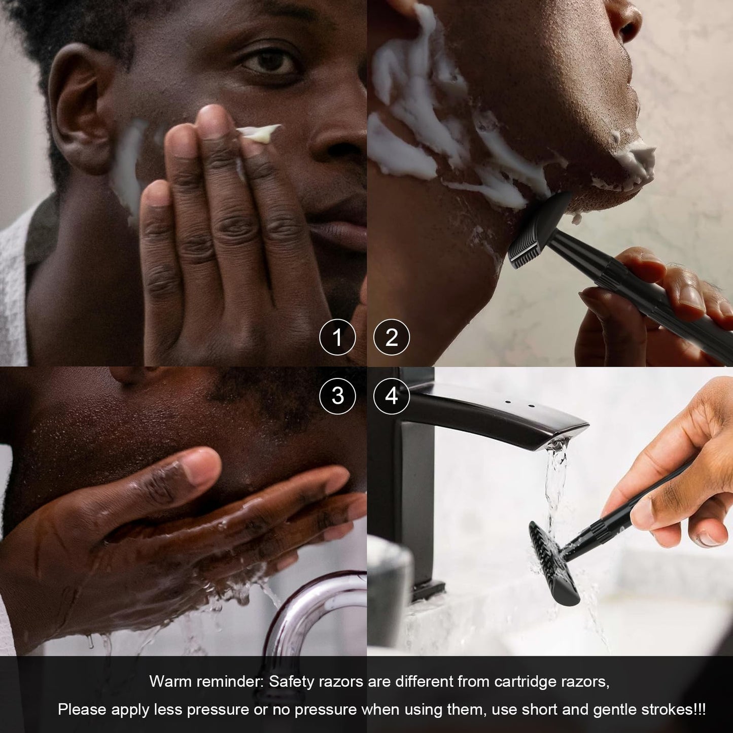 Matte Black Double Edge Safety Razor, Single Blade Razors for Men and Women, with 10 Stainless Steel Safety Razor Blades, Reusable, Eco-friendly, Smooth and Close Shaving, Plastic Free