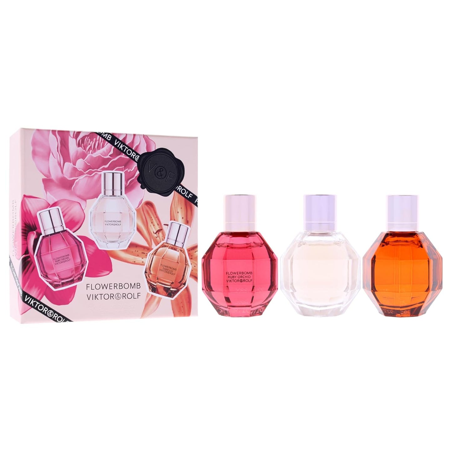 Viktor & Rolf Flowerbomb Trio Set - 3 Pc Mini Gift Set with Ruby Orchid & Tiger Lily, 0.24 oz EDP