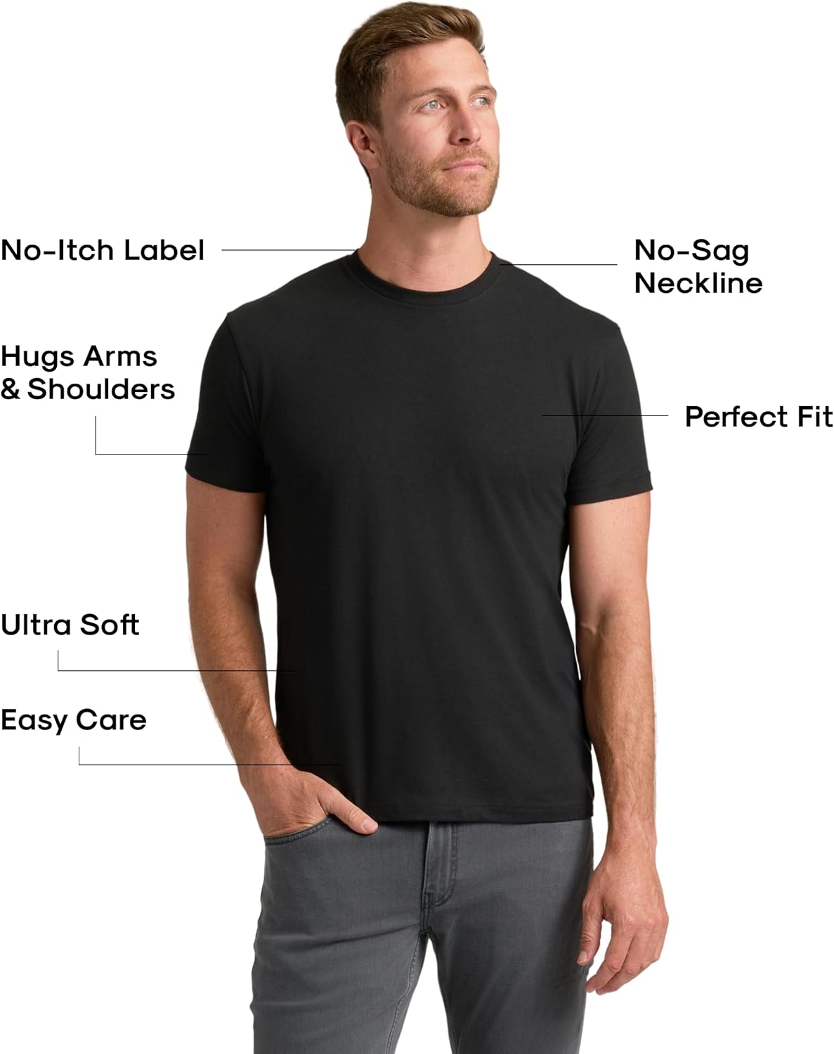 True Classic Men's T-Shirts - Short Sleeve Crew Neck Cotton Blend Tees for Ultimate Comfort