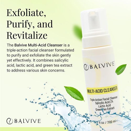 Regine Switzerland Foaming Facial Cleanser - Salicylic Acid & Green Tea Extract for Acne-Prone Skin | 6.7 fl oz
