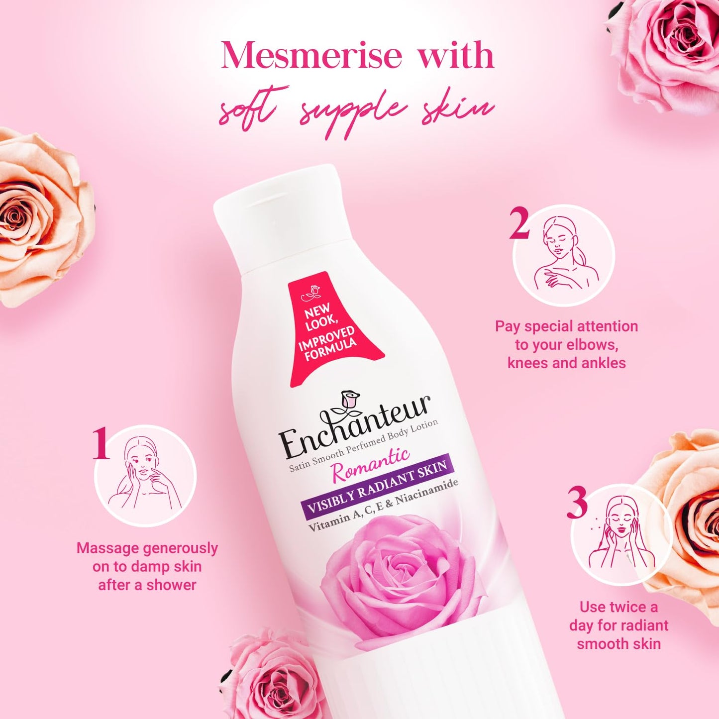 Enchanteur Perfumed Body Lotion - Moisture Silk Formula for Silky Skin | 250 ml