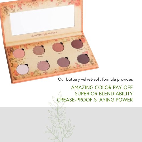 Honeybee Gardens Nude Renaissance Eye Shadow Palette - 8 Neutral Shades, Matte & Shimmer, Vegan, Talc-Free