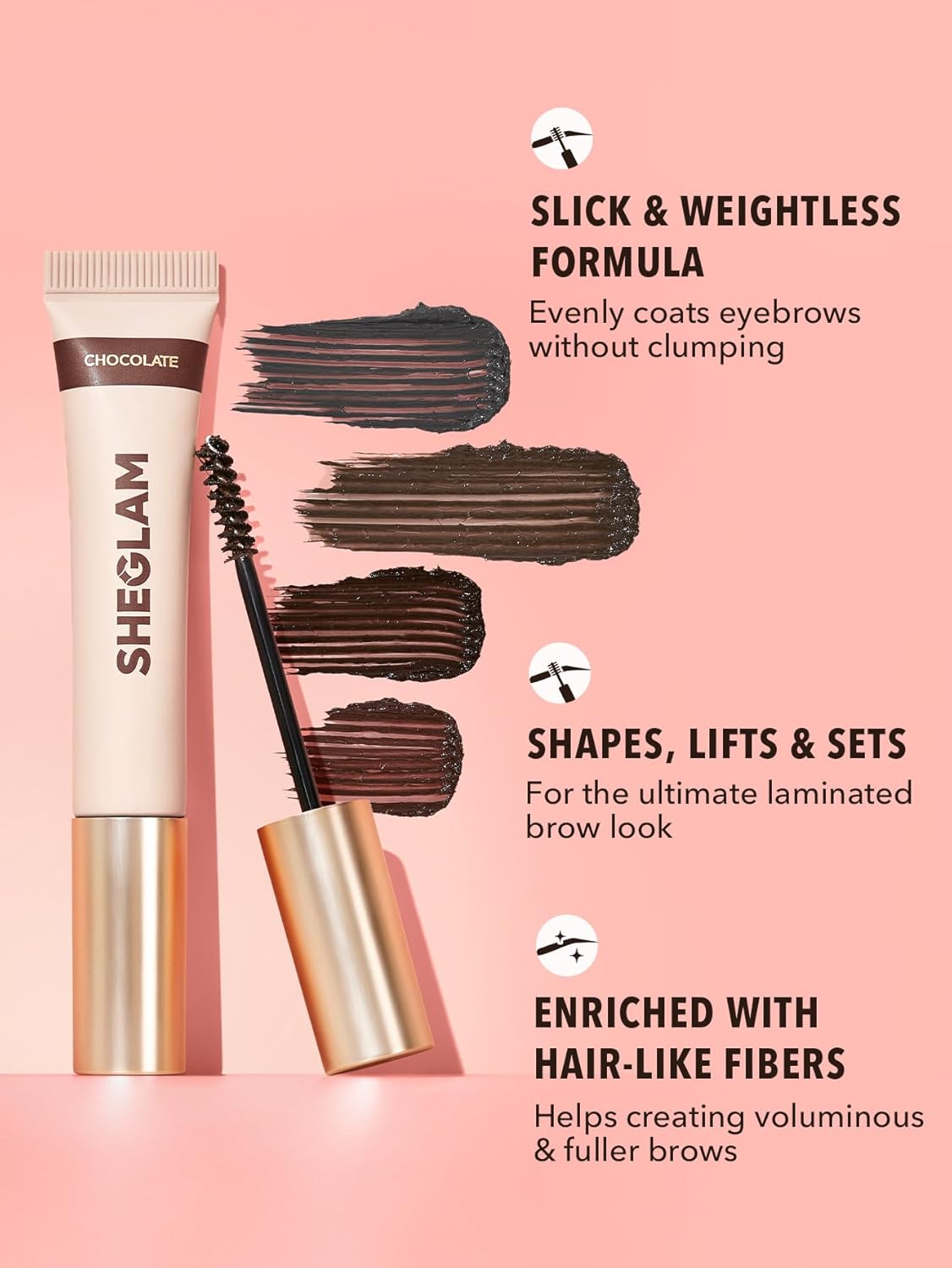 SHEGLAM Tinted Brow Gel - Volumizing & Buildable Formula for Full, Gorgeous Brows | Auburn