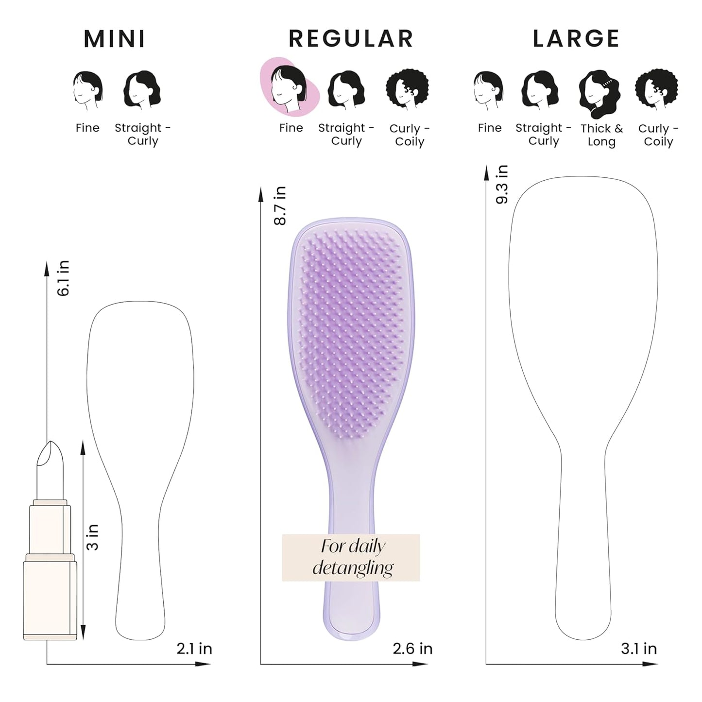 Tangle Teezer Fine and Fragile Ultimate Detangler Hairbrush for Coloured, Fine & Thin Hair - Two-Tiered Soft Flex Teeth Reduce Breakage & Pulling - Gentle on Delicate Hair - Hypnotic Heather