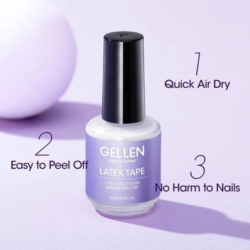 Gellen Liquid Latex | Peel Off Cuticle Guard for Nail Polish | 15ml Skin Barrier Protector