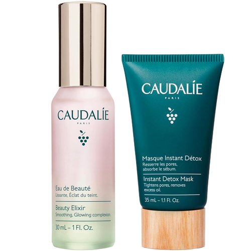 Caudalie Beauty Elixir Face Mist & Instant Detox Mask - Travel-Sized Duo for Radiant Skin