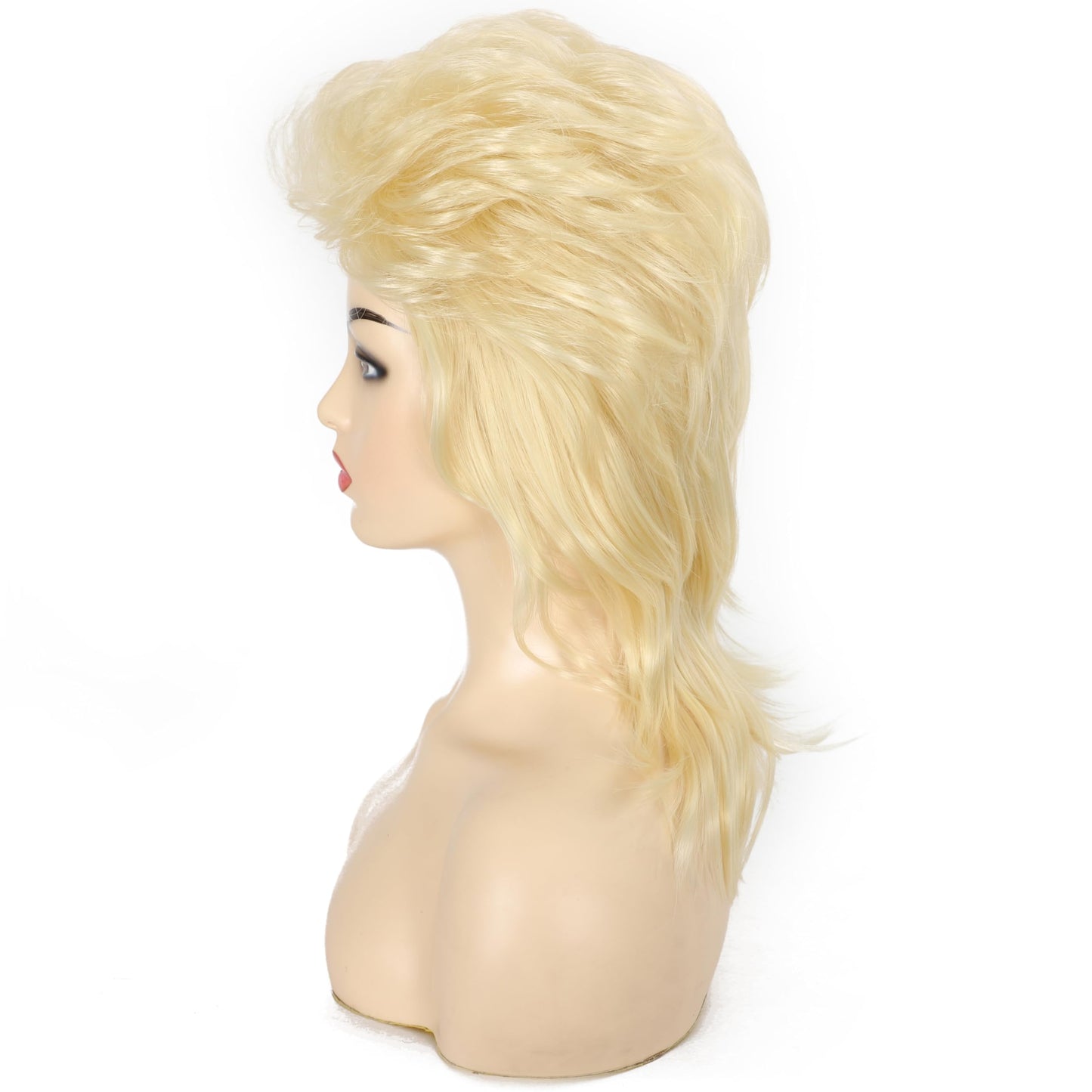 Daiaces Blonde Mullet Wigs for Women 80s Rocker Wig Costumes Fancy Party Cosplay Halloween Wig