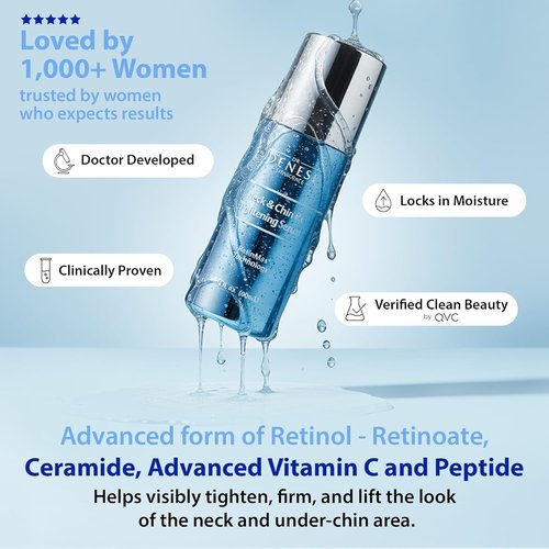 Dr. Denese Neck Firming Serum Roll-On | Vitamin C & Peptide Formula for Smooth, Radiant Skin - 2 oz