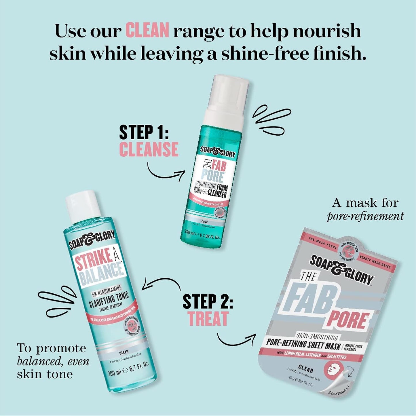 Soap & Glory Vitamin C Brightening Facial Cleanser - 3-in-1 Foaming Face Wash & Exfoliant | Hydrates & Purifies Skin (11.8 fl oz)