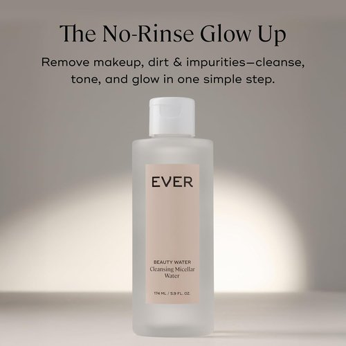 EVER Beauty Micellar Cleansing Water - Rose Water & Lactic Acid Makeup Remover for Sensitive Skin | 5.9 fl oz