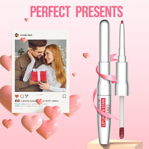 iMethod Lip Liner Stain - Lip Stain, 2-In-1 Dual-Ended Peel Off Lip Stain with Tweezer, Natural Long Lasting Peel Off Lip Liner, Easy to Use for All Skin Types, Stay All Day, Mauve