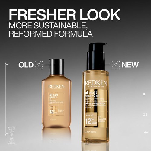 Redken All Soft Argan-6 Oil Treatment - Deeply Conditions Dry Hair, Adds Softness & Shine