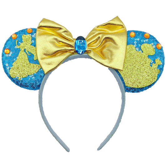 Viwind Bow Ear Headbands for Women, Glittrt Princess Jasmine Mouse Ear Headbands for Adult