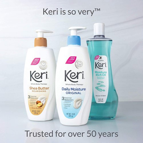 Keri Moisturizing Shower & Bath Oil - Nourishing Hydration for Soft Skin | 16 Fl Oz